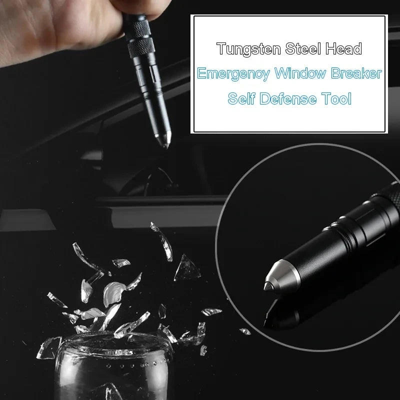 ELESESAFE 4-In-1 Outdoor Self Defense EDC Tactical Pen Flashlight