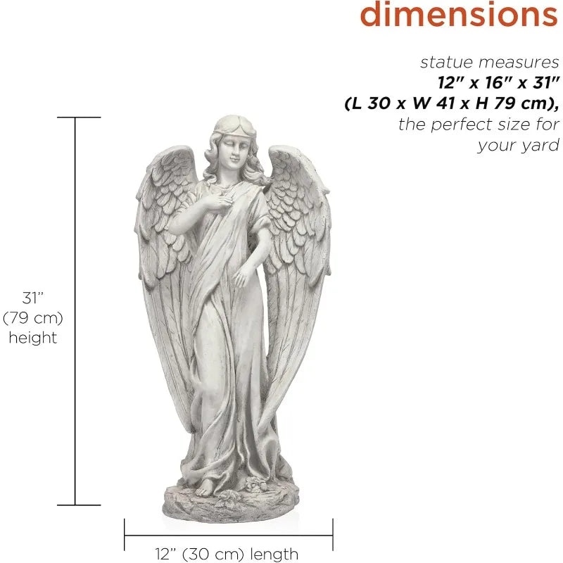 Alpine Corporation Angel Statue Yard Art Decoration for Outdoor Garden