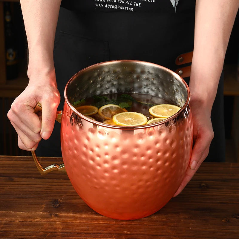 CocktailGeek Stainless Steel Hammered Moscow Mule Mug