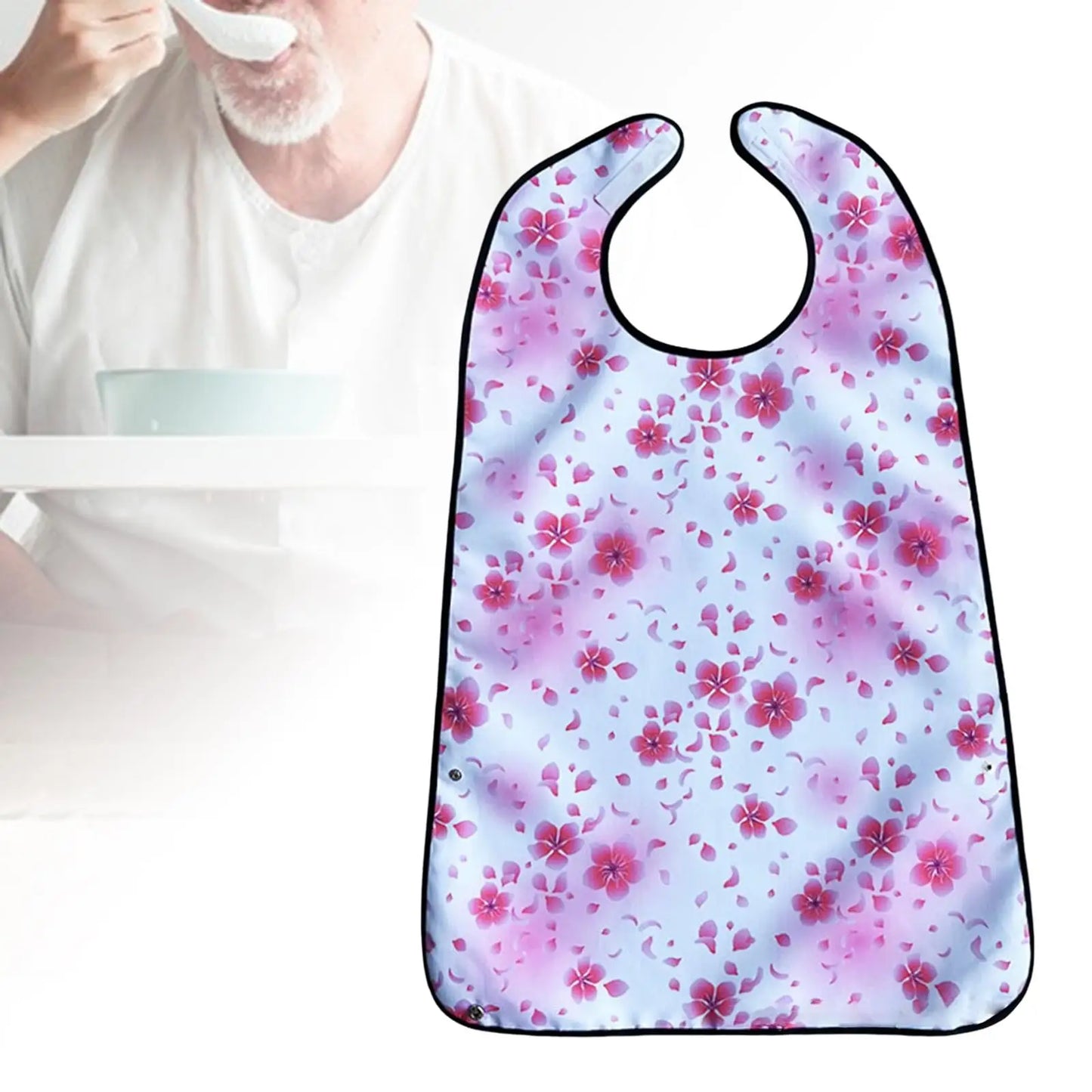 Waterproof Adjustable Adult Bibs for Seniors Feeding Protection