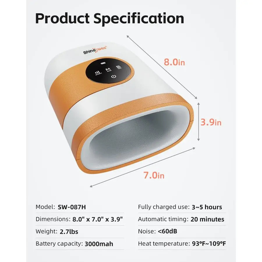 Hand Massager With Heat And Compression Cordless For Arthritis