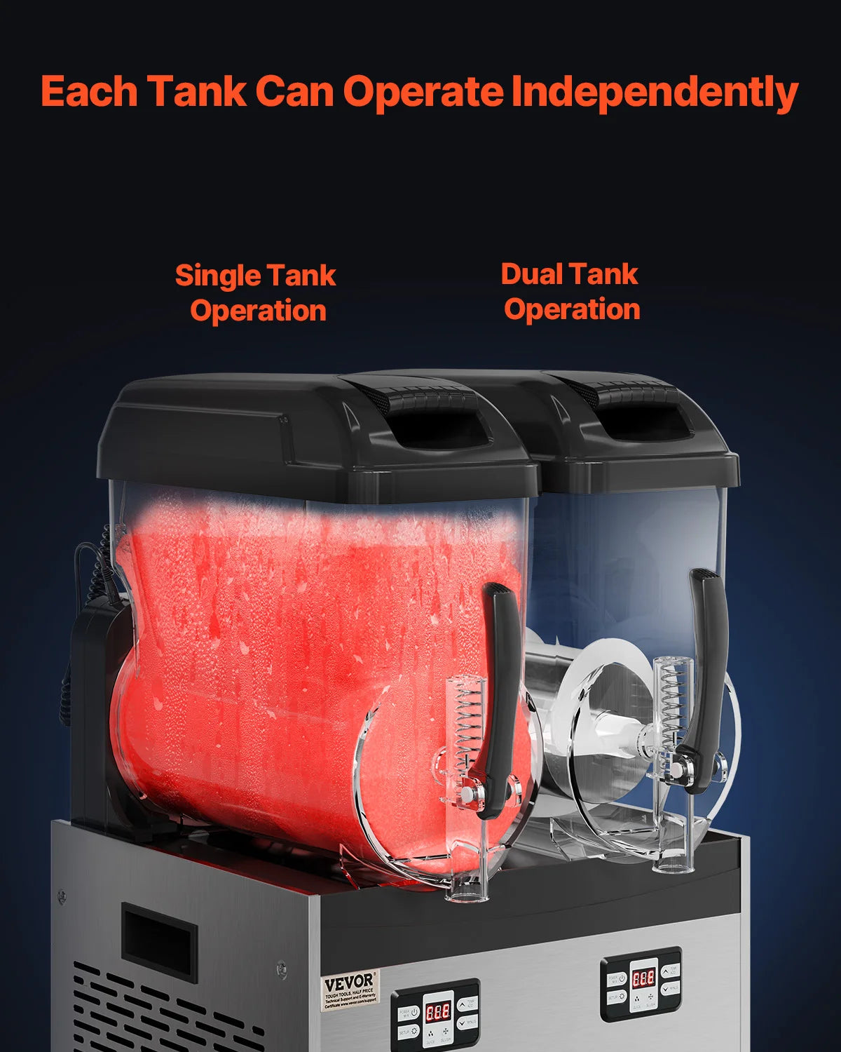 VEVOR Slushy Machine Dual Tanks Commercial Margarita Smoothie Maker