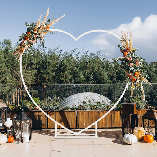 Heart Shape Metal Wedding Balloon Arch Backdrop Stand Frame
