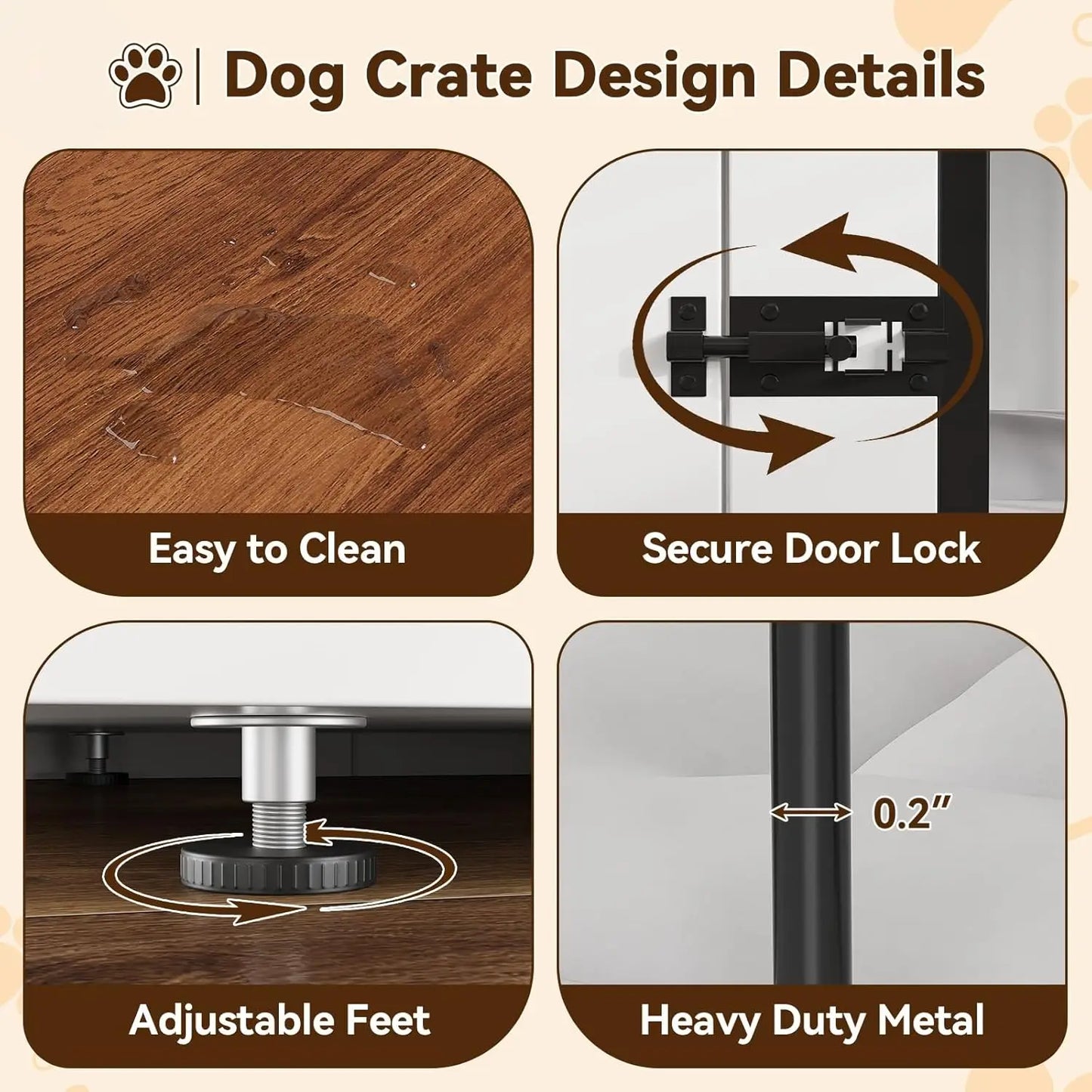 HiMISS Dog Crate Furniture For Two Dogs Indoor TV Stand