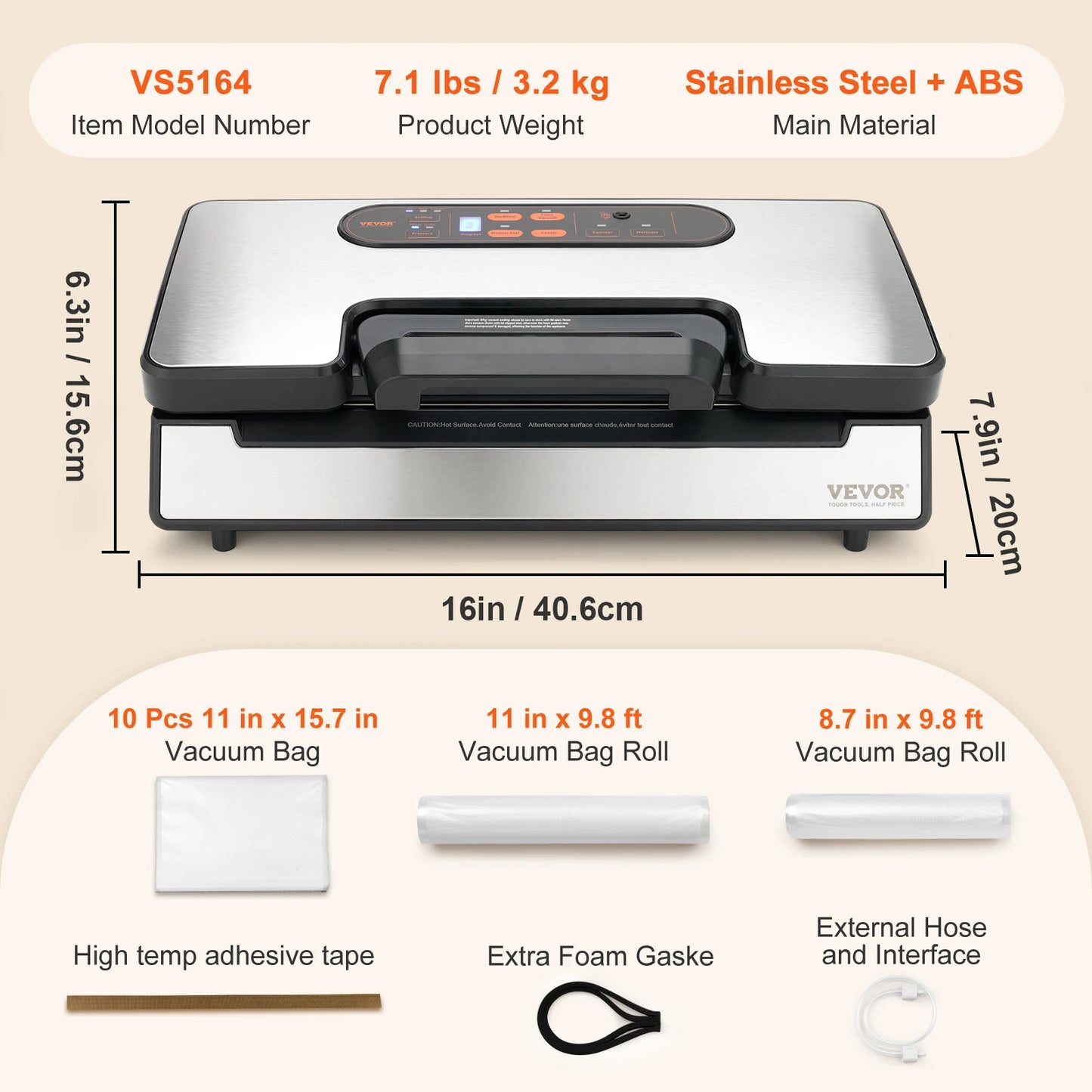 Succebuy 90Kpa 130W Vacuum Sealer With Free 10 Vacuum Bags