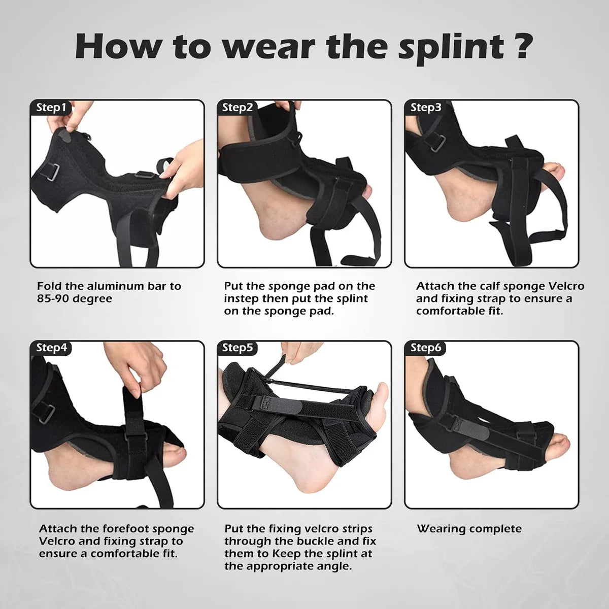 Adjustable Plantar Fasciitis Night Splint For Achilles Tendonitis Orthotic Brace
