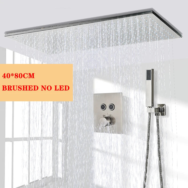 Wanmivezlo LED Brass Rainfall Shower Head Powered By Water Flow