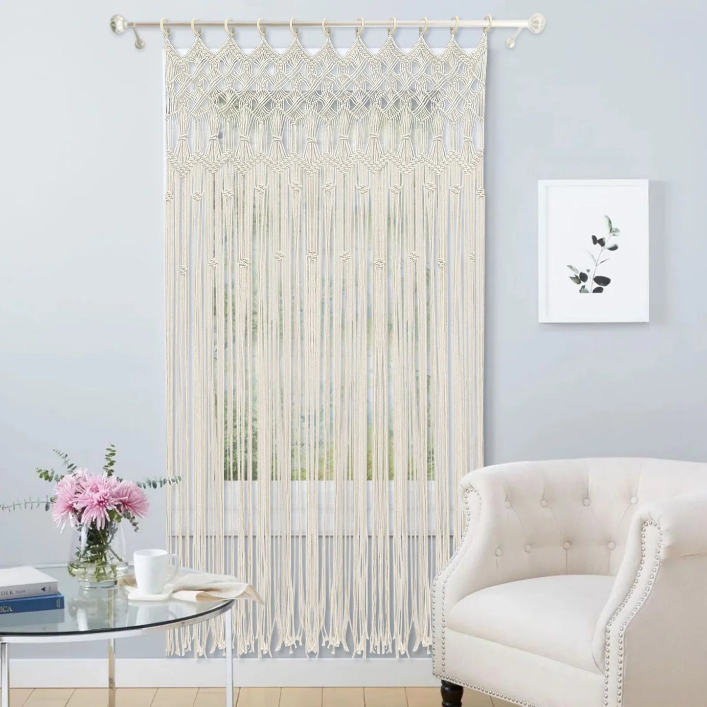 Bymaocar Macrame Wall Hangings Boho Style Handmade Tapestry Curtains For Living Room