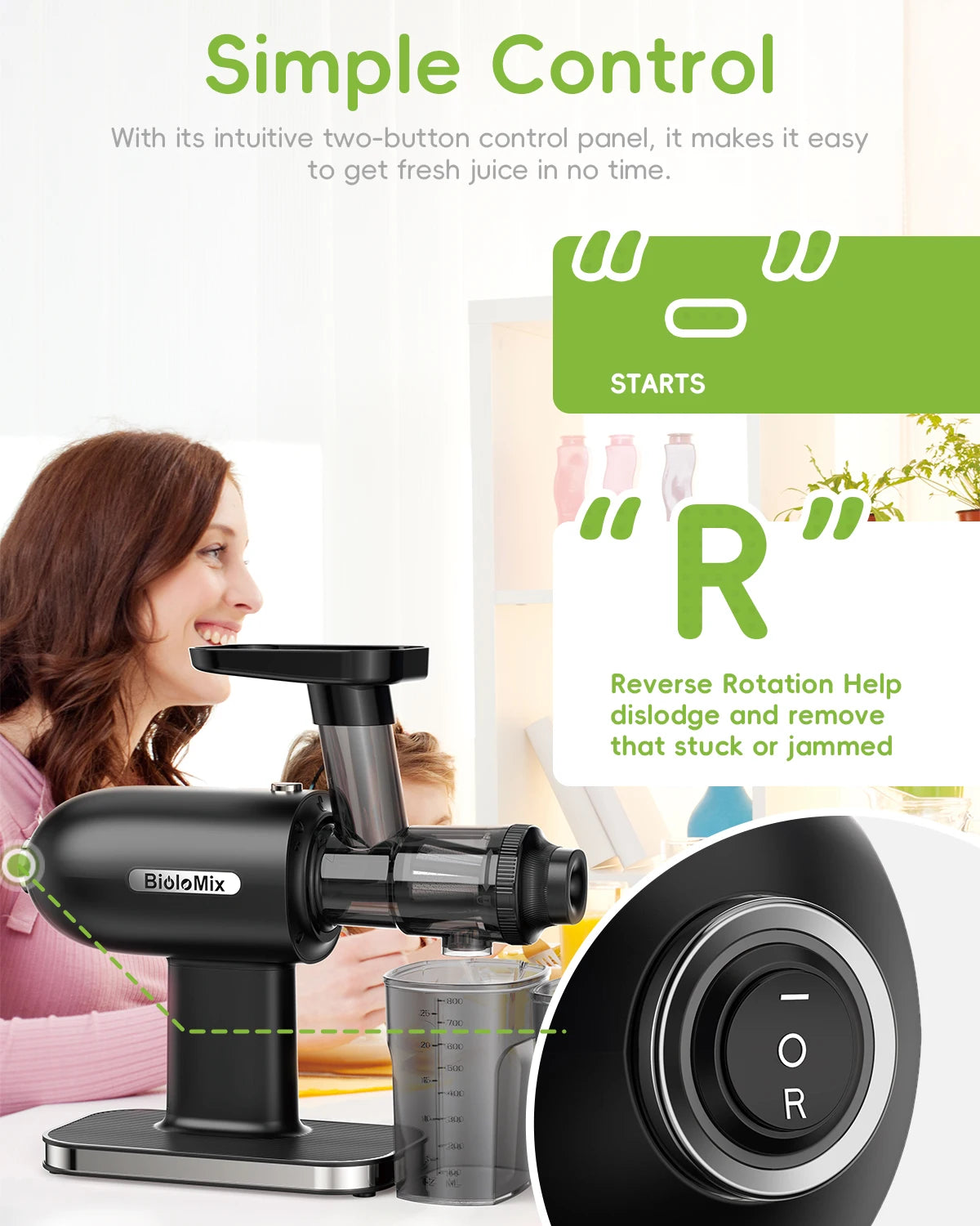 Biolomix Cold Press Juicer Slow Masticating With High Juice Yield