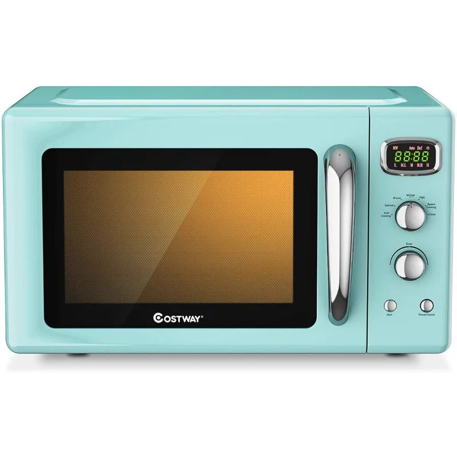 XMSJ Retro Countertop Microwave Oven 0.9 Cu Ft 900W