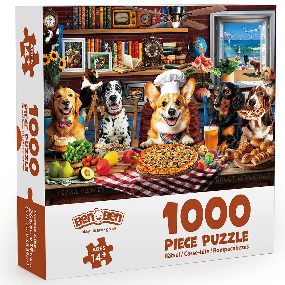 1000 Piece Jigsaw Puzzle For Adults Dog Theme With Letters On Back Funny Animal Gift Christmas Home Decor