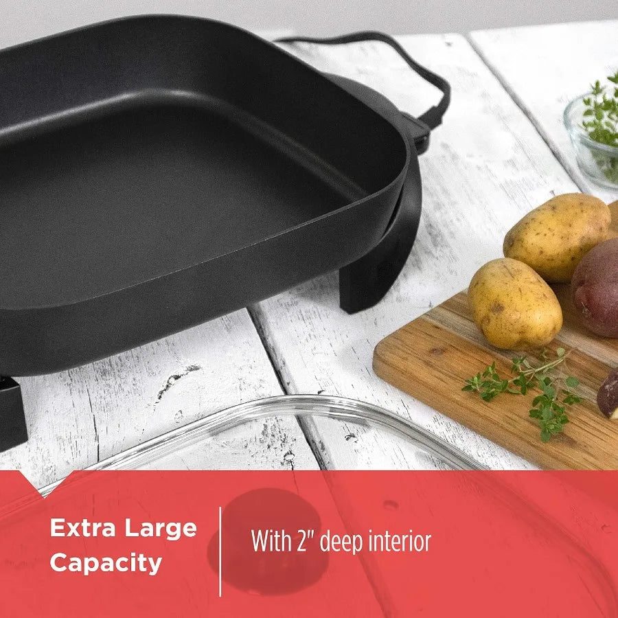 SHXI Electric Skillet With Variable Temperature Control Nonstick