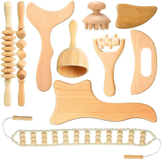 Wooden Massage Tools Maderoterapia Kit For Lymphatic Drainage Therapy
