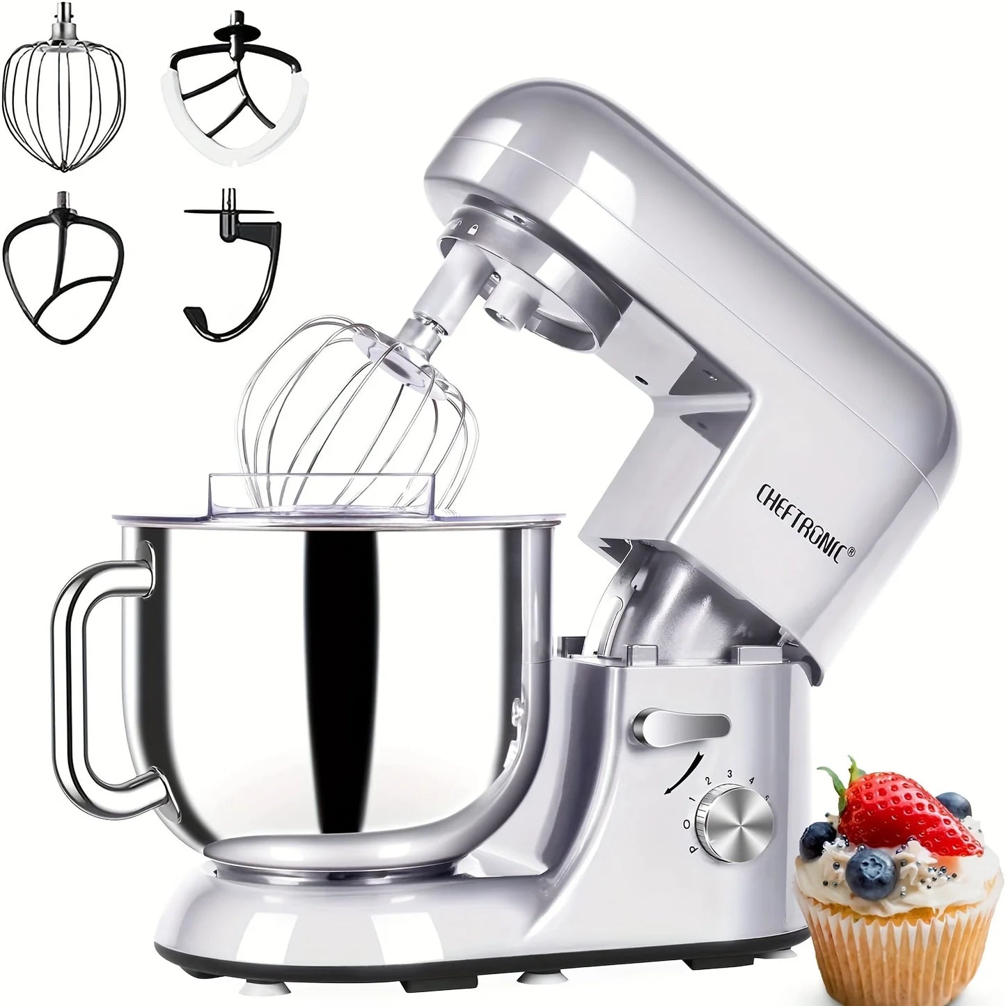 Cheftronic 6 Speed Stand Mixer With Stainless Steel Mixing Bowl