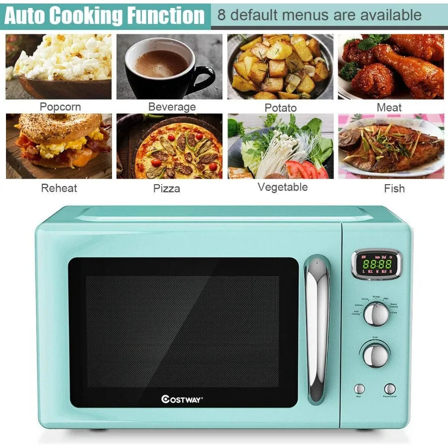 XMSJ Retro Countertop Microwave Oven 0.9 Cu Ft 900W
