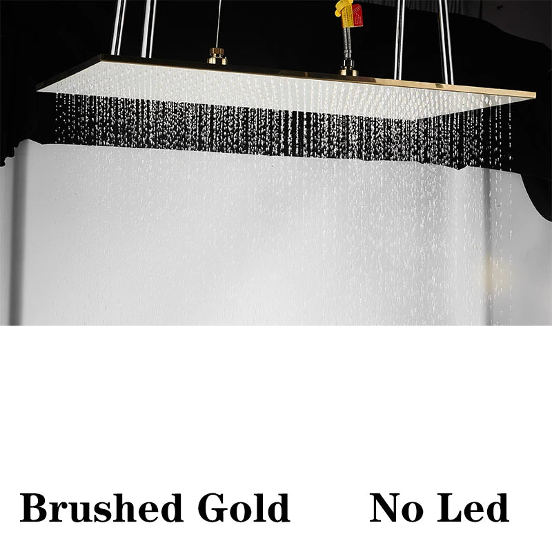 Wanmivezlo LED Brass Rainfall Shower Head Powered By Water Flow