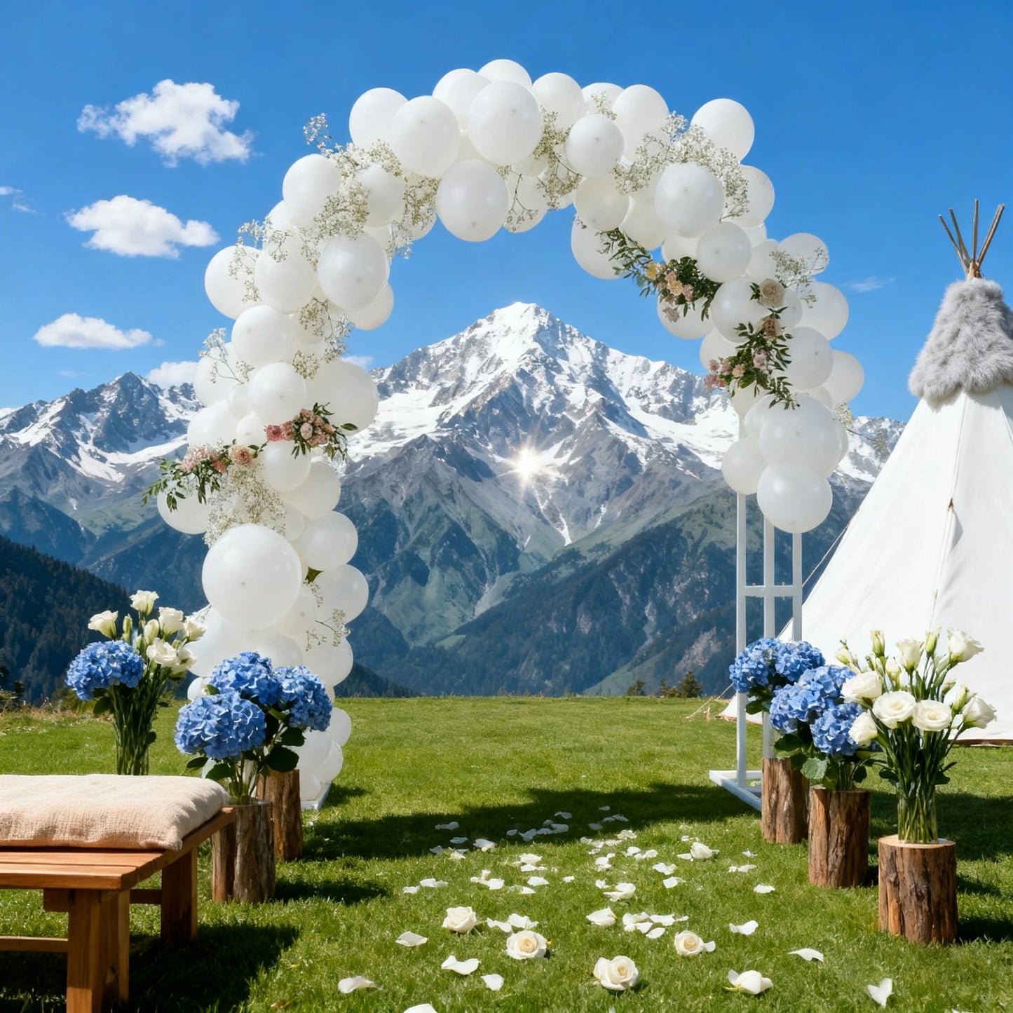 Wedding Arch Stand 3 Layer Balloon Backdrop Metal Frame