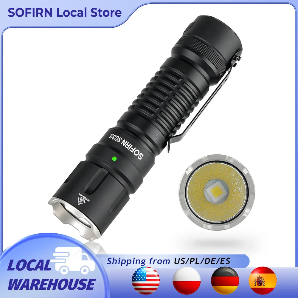 Sofirn SC33 XHP70 HI Flashlight 5200lm USB C Rechargeable Torch