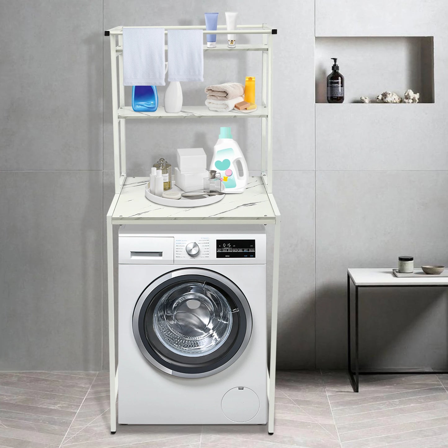 Three Tier Floor Standing Bathroom Storage Rack For Washing Machine