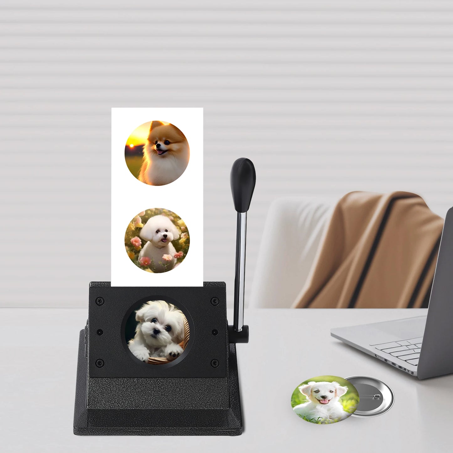 Manual Badge Die Cutting Machine For Paper Card Craft