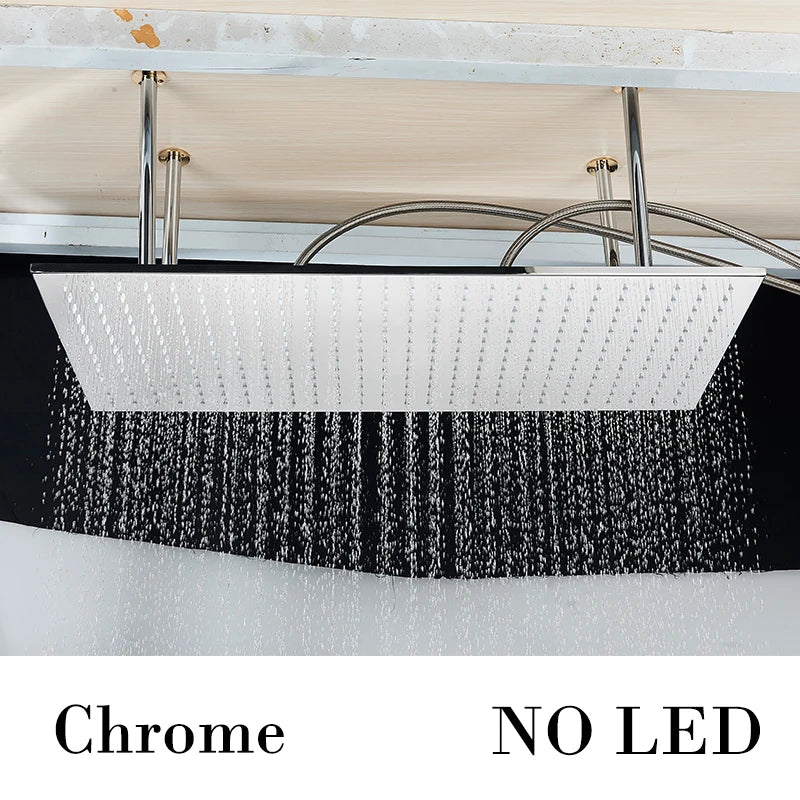 Wanmivezlo LED Brass Rainfall Shower Head Powered By Water Flow