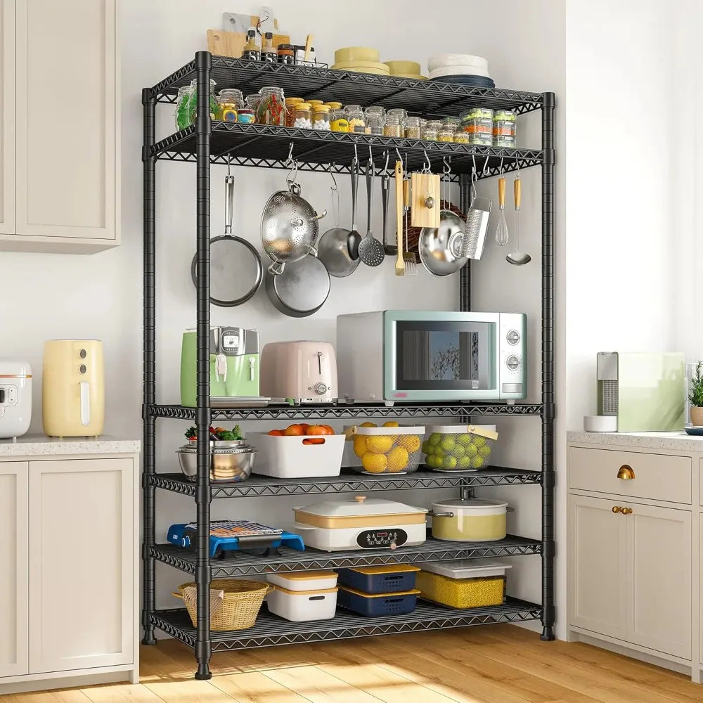 ZHILU Metal Shelving Unit 6-Tier Storage Rack For Kitchen