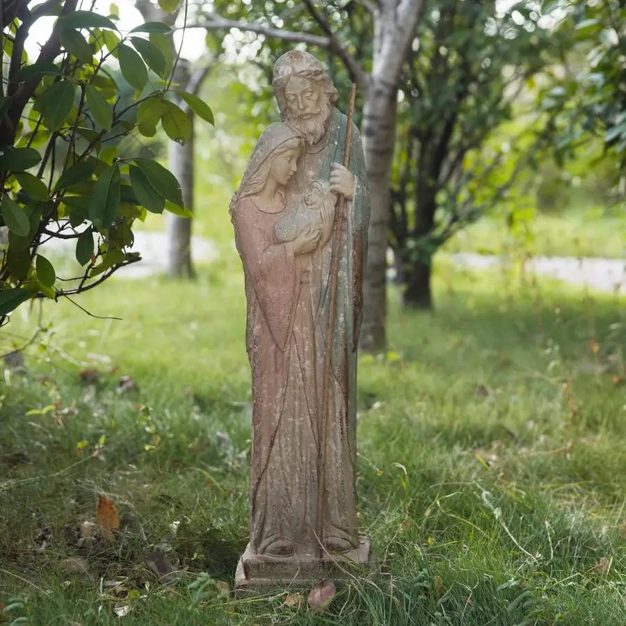 Holy Family Garden Statue Catholic Outdoor Sculpture Saint Joseph Mary