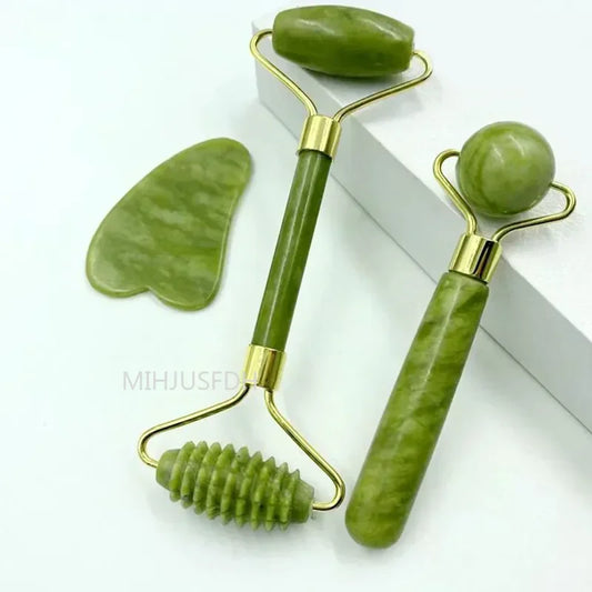 Natural Jade Roller Massager For Face And Body Gua Sha Stone