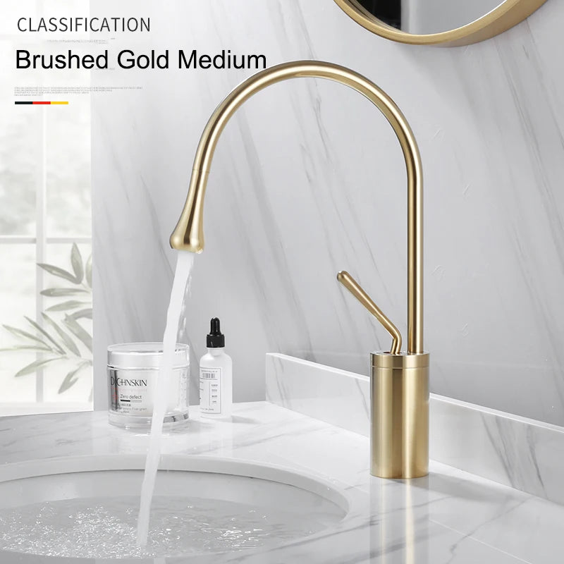 SAFLIHCAR Deck Mounted Basin Faucet Single Handle Hot Cold Tap