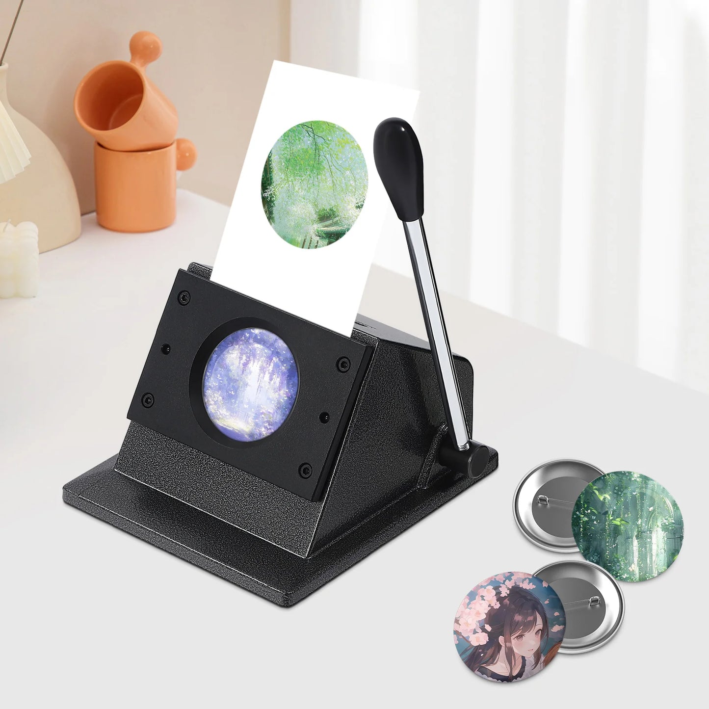 Manual Circular Badge Cutter For Paper Cardboard Leather DIY