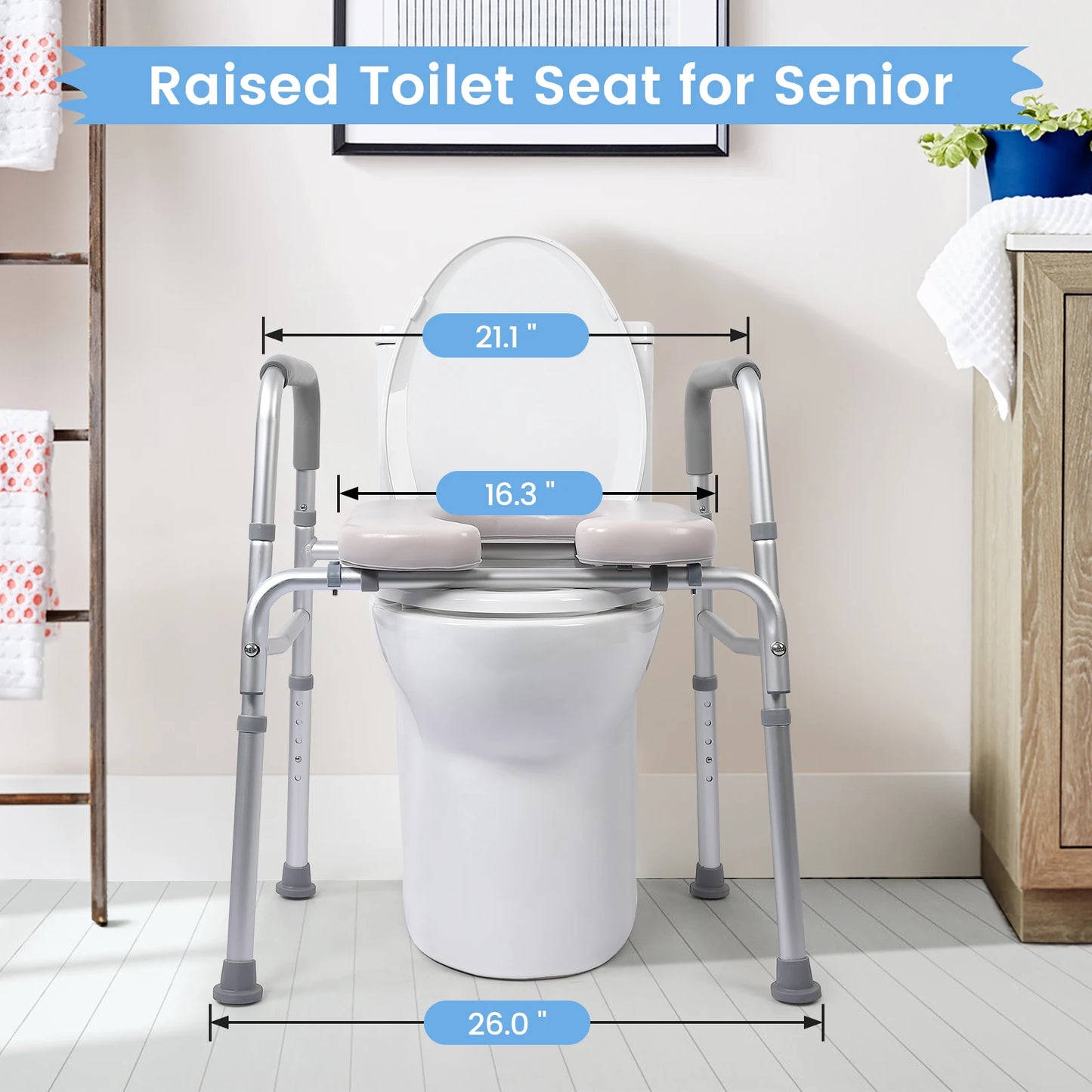 TWISTER.CK Raised Toilet Seat With Adjustable Height And Padded Seat