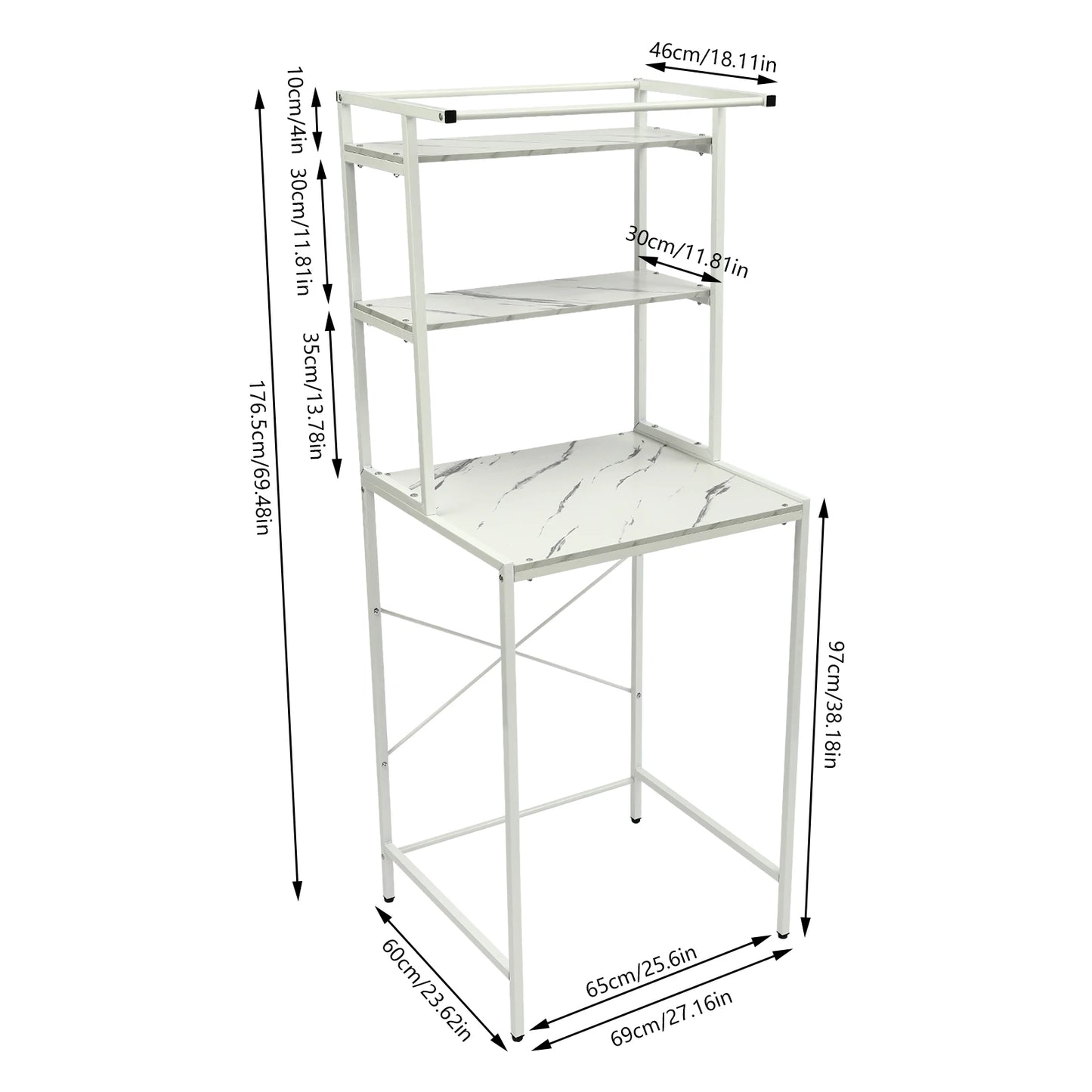 Three Tier Floor Standing Bathroom Storage Rack For Washing Machine