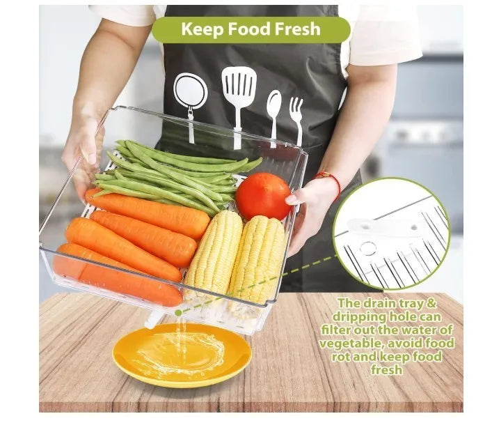 10 Pack Refrigerator Pantry Organizer Bins Stackable Clear Storage Containers