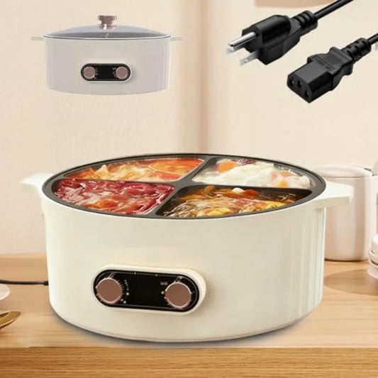 SHXI Four Grid Multifunctional Electric Stew Pot Six Liter Caldron