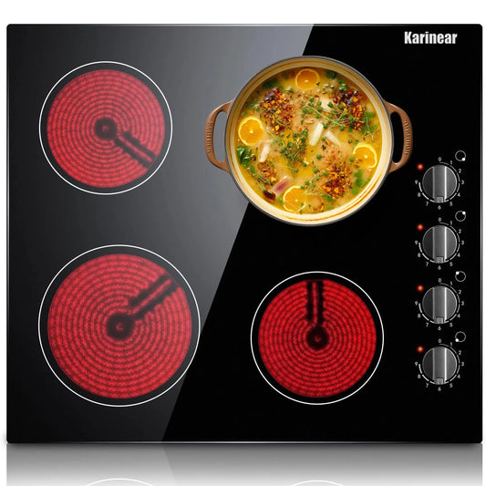 Karinear Four Burner Electric Cooktop Built In 220 240V