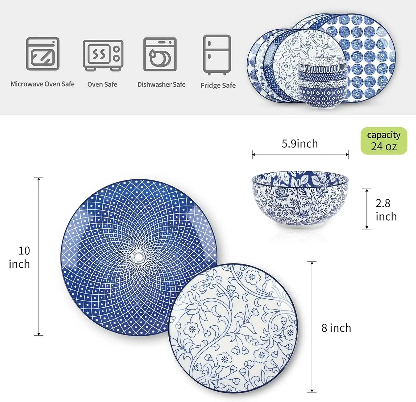Ceramic Dinnerware Set For 4 12 Piece Dishwasher And Microwave Safe
