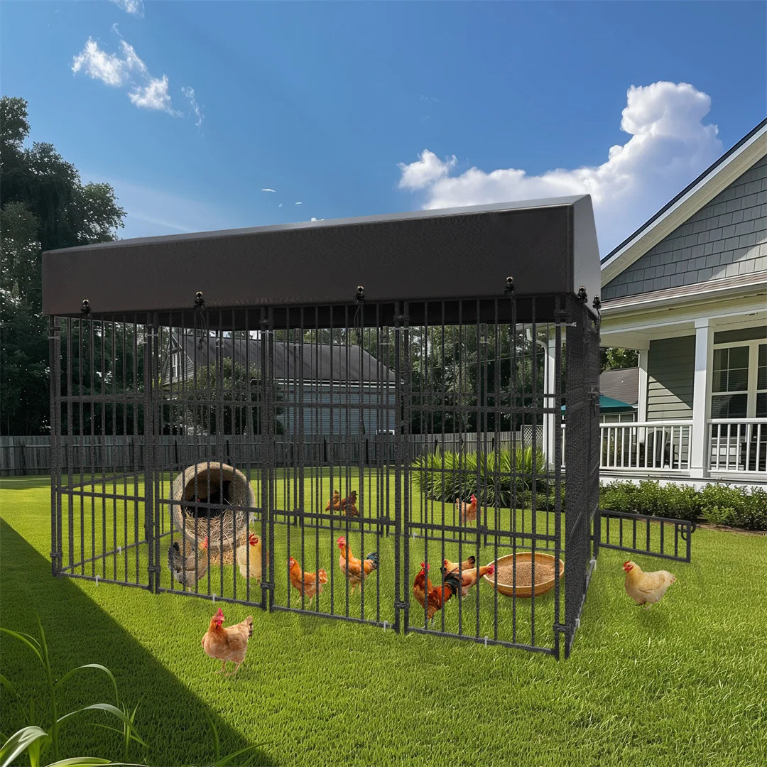 BINGOPAW Heavy Duty Dog Kennel Welded Metal Playpen For Outdoor Indoor Use