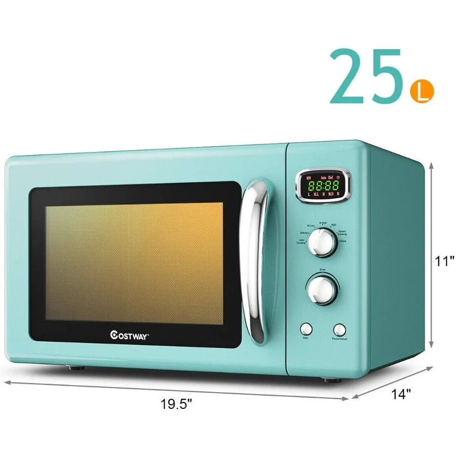 XMSJ Retro Countertop Microwave Oven 0.9 Cu Ft 900W