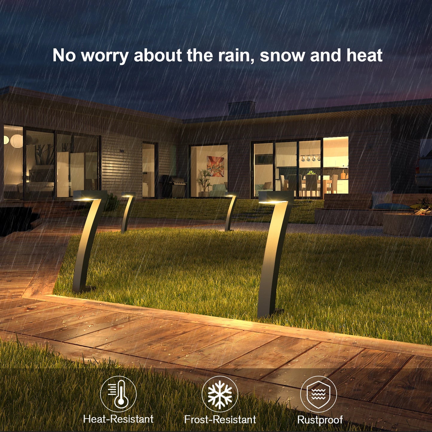 KPSTEK Solar Pathway Lights Outdoor Garden Walkway Auto On