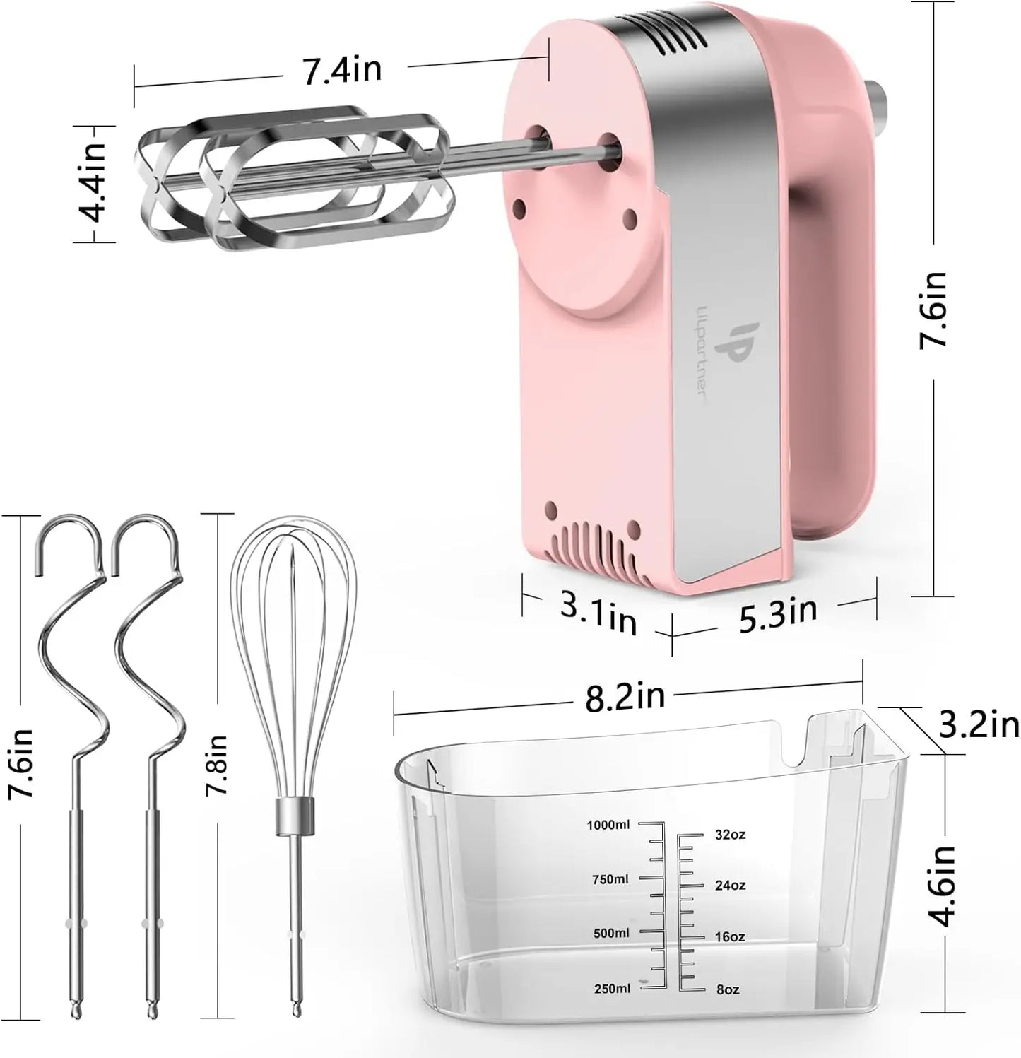 450W Electric Hand Mixer With Scale Cup Five Speeds