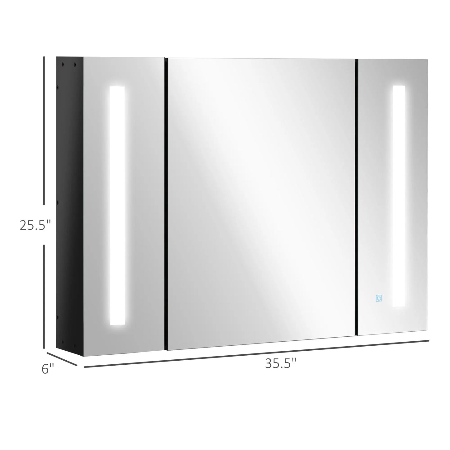 KLEANKIN LED Medicine Cabinet Wall Mounted 3-Door Mirror