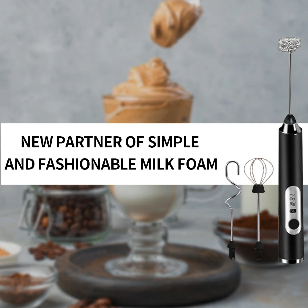 Alloet Mini Electric Milk Foamer Wireless Coffee Whisk
