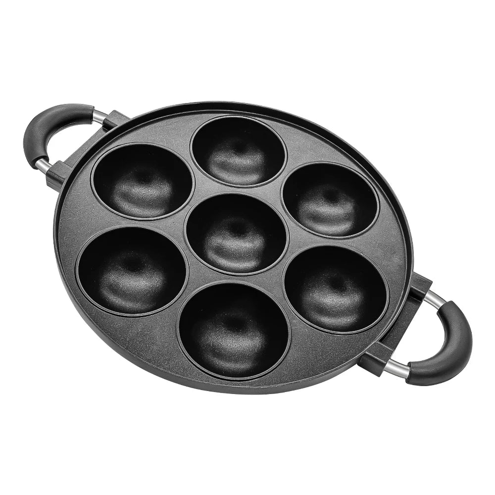 Cast Iron 7 Hole Omelette Pan Nonstick Cake Mold Cookware