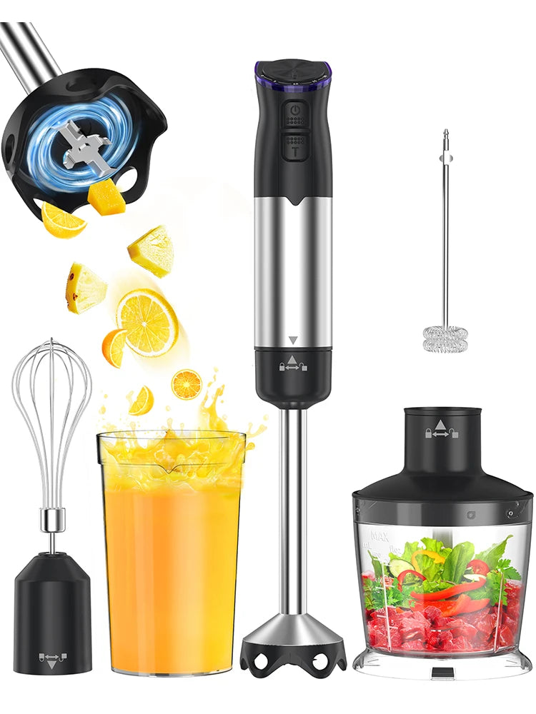 ZHIYU 1000W Electric Immersion Handheld Blender 5 In 1 For Soups