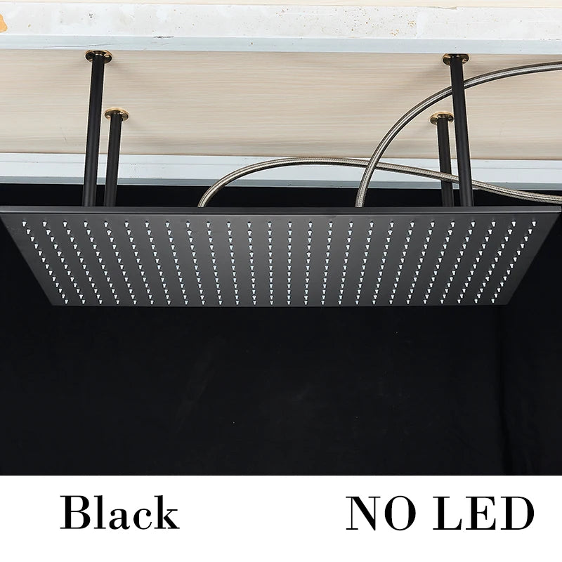 Wanmivezlo LED Brass Rainfall Shower Head Powered By Water Flow