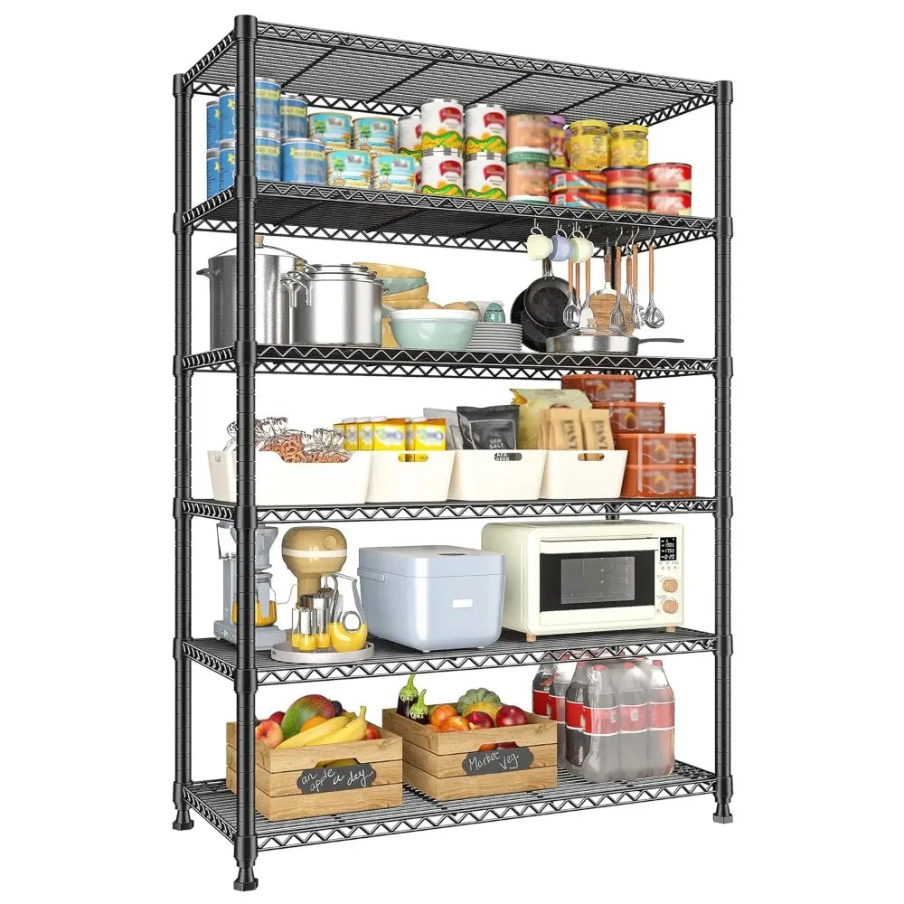 ZHILU Metal Shelving Unit 6-Tier Storage Rack For Kitchen