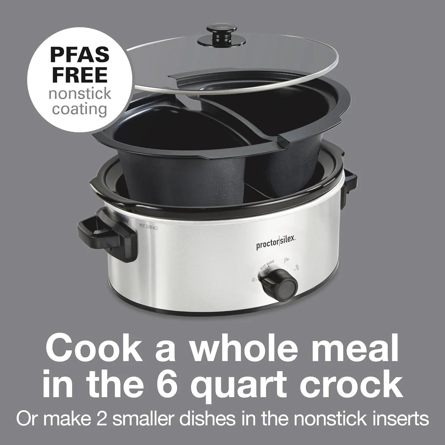 Dual Dish Slow Cooker With Nonstick Inserts For Easy Meals