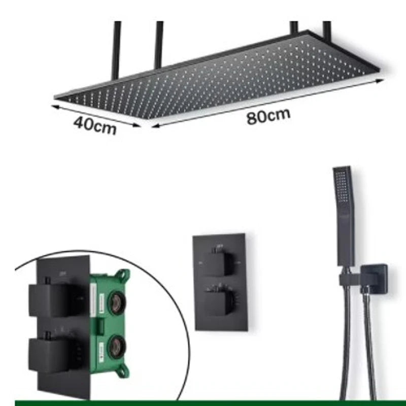 Wanmivezlo LED Brass Rainfall Shower Head Powered By Water Flow