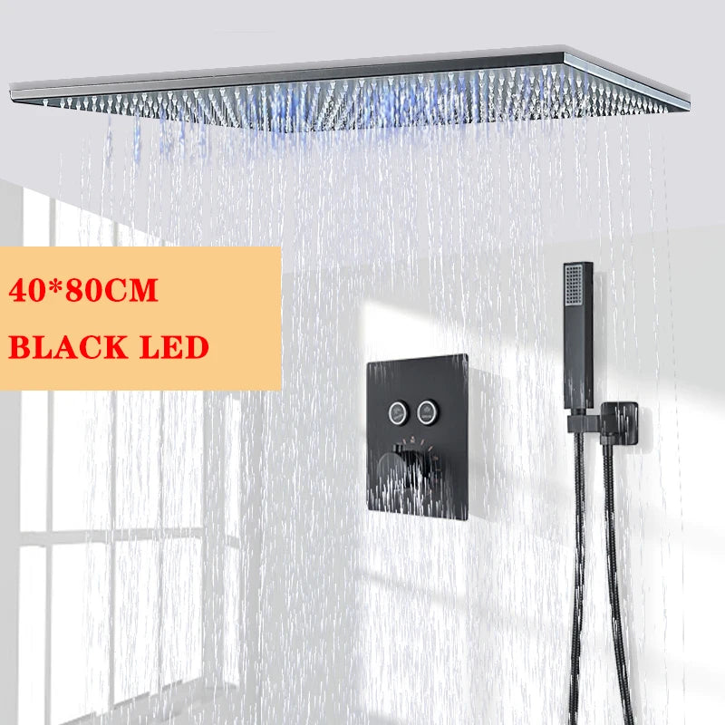 Wanmivezlo LED Brass Rainfall Shower Head Powered By Water Flow