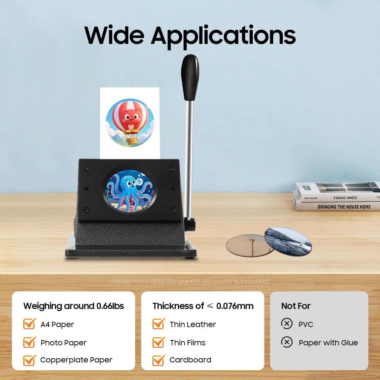 Manual Circular Badge Cutter For Paper Cardboard Leather DIY